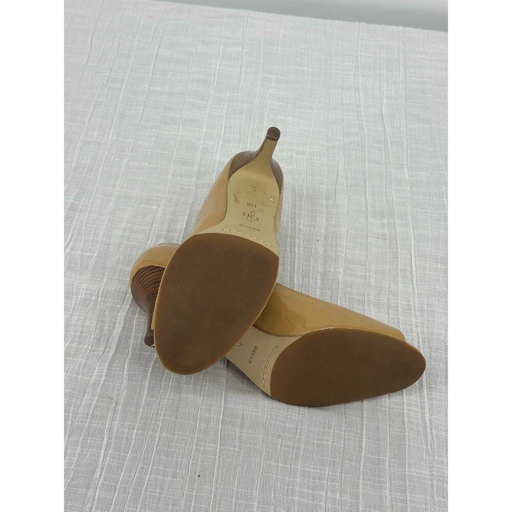 Cole Haan Nike Air Platform Pumps/Heels Peep Toe Tan Patent Leather 11B - Picture 6 of 6